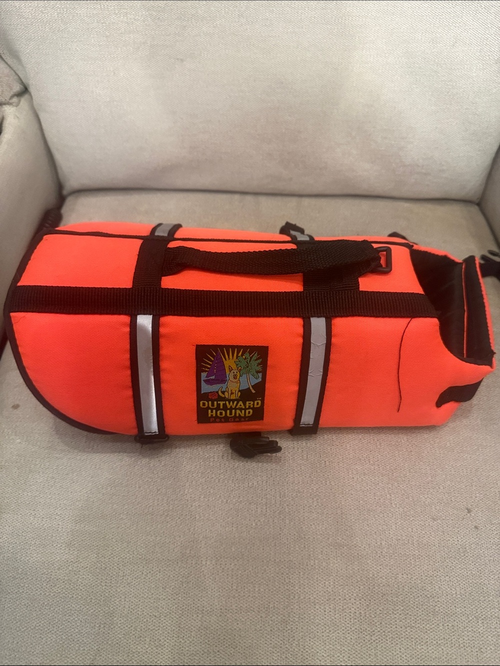 Outward Hound Neon Orange Dog Life Vest with Reflective Strips